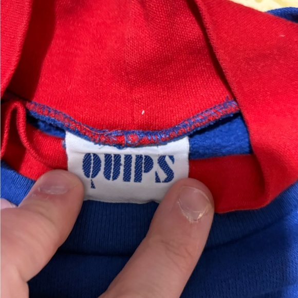 Vintage Quips Women’s Blue and Red Mock Neck Floral Sweater - Picture 6 of 9